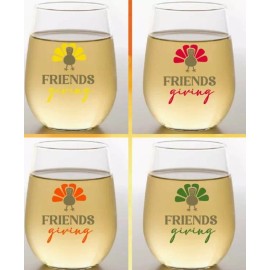 Wine-Oh Friendsgiving Thanksgiving Shatterproof Wine Tumblers