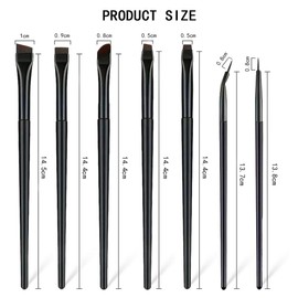 TRKETK 7 Pcs Eyeliner Brush Kit, Professional Fine Eyebrow Concealer Brush Flat & Fine Angled Eyeliner Brush Angled Eyebrow Eyeliner Brush Set Beauty Cosmetic Tool for Eyeshadow, Eyebrow, Concealer