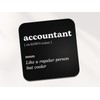 Accountant Square Coaster - Maths Work New Job Dictionary Regular