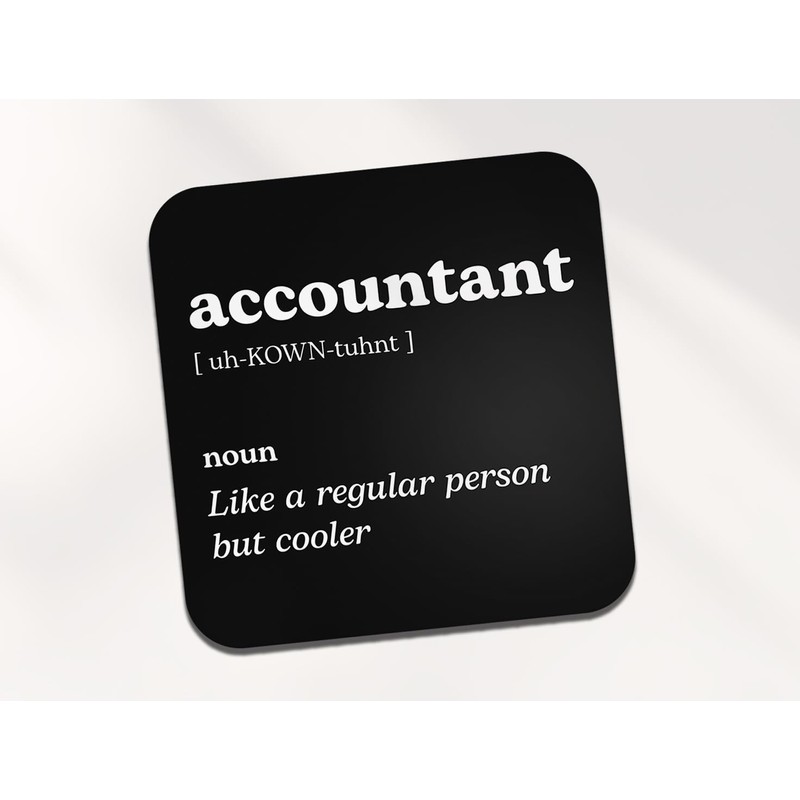 Accountant Square Coaster - Maths Work New Job Dictionary Regular