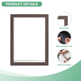 M METERXITY 2-Pack Dried Flower Frame, 5 x 7 Inch Double Acrylic Wooden Dried Flower Photo Floating Frame for Tabletop/DIY/Handicrafts [Coffee]