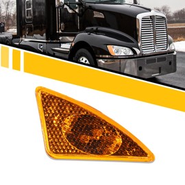 Sterlix Front Side Marker Light for Kenworth T660 T600 T370 T270 T170 2008-2017 [LED Bulbs] Amber Turn Signal Lights Corner Lights Lamps OE Replaces Driver Left Side