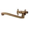Antique Garden Faucet with Extended Spout Antifreezing Copper Wall Mount