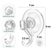 Jac&Olvia Vacuum Suction Cup Hooks, Set of 2, 6.6 lbs