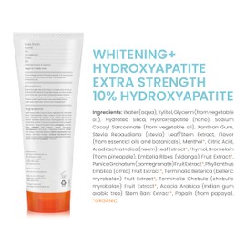 Himalaya Botanique Whitening + Extra Strength Hydroxyapatite Toothpaste - 10% Nano Hydroxyapatite to Support Remineralization & Restore Enamel to Strengthen Teeth - Vegan, Mint Flavor, 3 oz