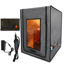 3D Printer Enclosure with Heating Mat Heater & Temperature Control, Fire Resistant Warm Cover, UV Light Shelter, Stainless Steel Frame, Compatible with Most 3D Resin Printers,Ender3 V3, FDM Printers