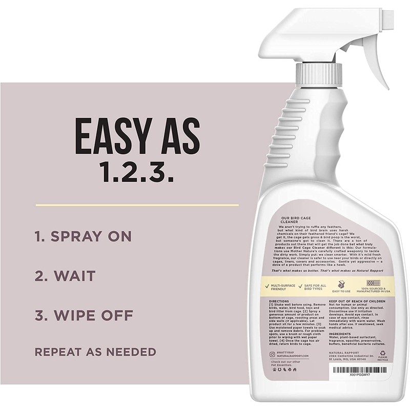 Natural Rapport Bird Cage Cleaner - The Only Bird Cage