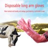 50 Pack Disposable Veterinary Insemination Gloves,Long Plastic Red Gloves (35.5