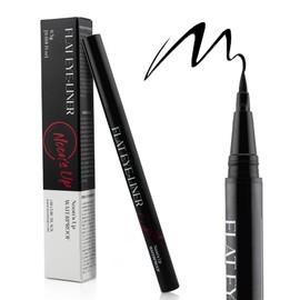 NOON'S UP Flat Eyeliner, Thick Black, Quick Dry, Waterproof, Fineliner, Multi-Liner, Ultra Slim & Bold Brush, 0.5g
