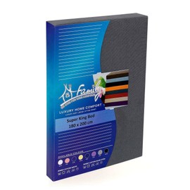 Family Bedding Extra Deep Fitted Sheet Super King Size Cotton - Jersey Fitted sheet 4 Way Stretch Grey Bedding - Shrinkage and Fade Resistant. (Super King (180x200cm), Grey).