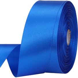 1-1/2 inches 50 Yard Blue Satin Ribbon for Gift Wrapping, Wedding, Crafts, Christmas,Easter, Floral, Hair, Invitation Decorations and More