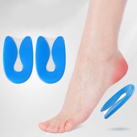 Talonera Silicona Almohadillas Gel Forma U Talón Almohadillas Para Pies Aliviar el Dolor de Zapatos Protector de Espolón de Talón Plantillas Fascitis Plantar Unisex Cojín Inserción de Zapatos
