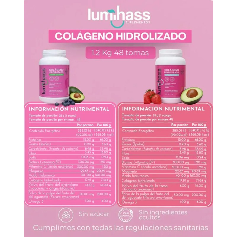 Colágeno Lumihass 3 Pzas Arándano Y Fresa | Omega 3