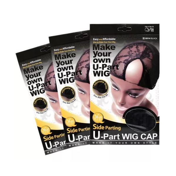 QFITT Lot of 3 Qfitt Side Parting U-Part Wig Cap
