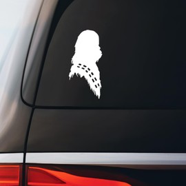 Chewbacca Head Profile Decal Notebook Car Laptop 2.75"x5.5" (White)