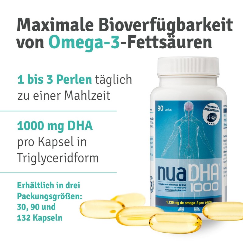 Nua Biological NuaDHA 1000 in Capsules, Dietary Supplement Based on