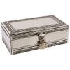 Elegance Silver Antique Silver Jewelry Box with Jeweled Lock