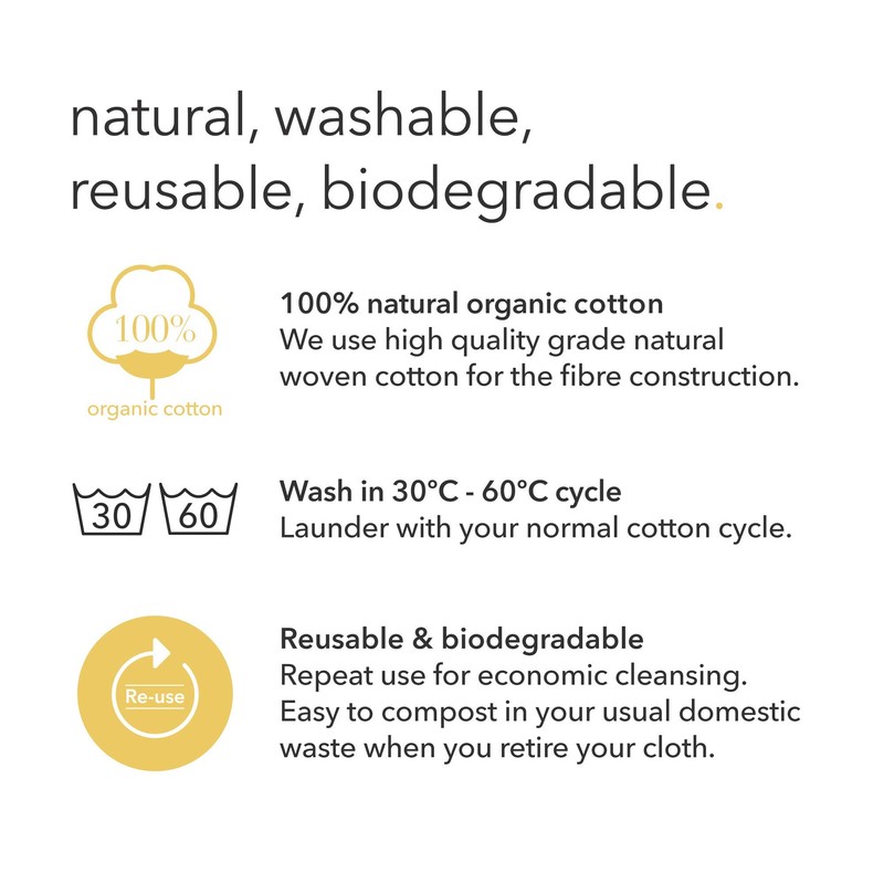 CloudCloth® Soft & Gentle Dual Sided Organic Cotton Face Cloths