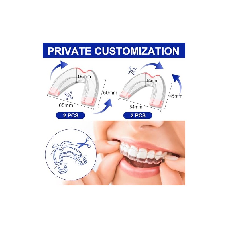 Pack of 4 Grinding Splints for Night, Snoring Splint, Tooth