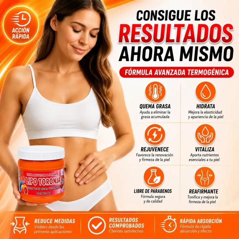 Crema Reductora Toronja Lipopanza Termogenetica 1 Kg Relingo Toronja
