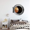 24" PortScape Wall Decal Space Silver Porthole Jupiter & Moons