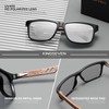 KINGSEVEN Design Wooden Polarised Rectangular Sunglasses for Men, Walnut Wood