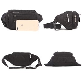 Fanny Pack for Men&Women with Water-Resistant Adjustable Strap Waist Pack Bags for Sports Workout Running Traveling Hiking Cycling Casual Carrying of All Phones (Gray)