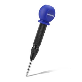 WORKPRO 5" Automatic Center Punch for Metal, Adjustable Spring Loaded Center Punch with Cushion Cap, Metal Punch Tool, Center Hole Punch for Wood, Metal, Plastic