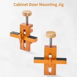 Cabinet Door Mounting Jig, Aluminum Alloy Cabinet Door Jig with Support Arm and Clamp, Cabinet Door Hinge Jig Cabinet Hardware Jig Tool for 7-40mm Wood Board