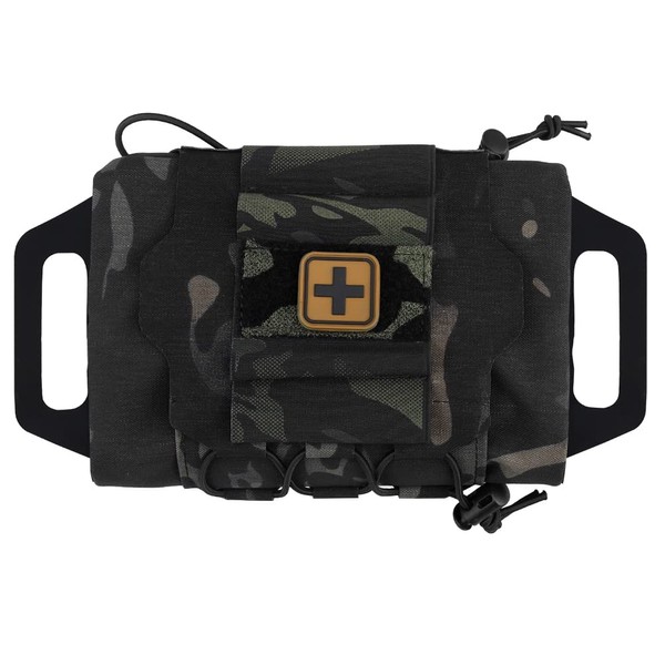 Tactical Molle First Aid Pouch Two Piece System Micro Rapid Deployment First Aid Med Kit Hiking Hunting Bag