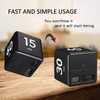 Generic Black Cube Timer, Kitchen Gravity Sensor Flip Digital Timer