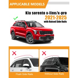 KINGGERI 220lbs Lockable Roof Rack Cross Bars Compatible with Kia Sorento X-Line & X-Pro 2021 2022 2023 2024 2025 with Raised Side Rails, Heavy Duty Aluminum Roof Rails Crossbars Luggage Accessories