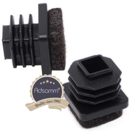 Adsamm INS-R-F-BL-1818-16 INS-R-F-BL-1818 16 x Lamellenstopfen mit Filz, Schwarz, 18x18mm-0.71x0x71