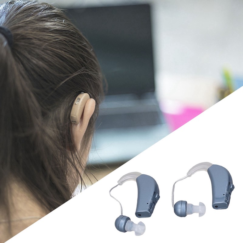 2PCS Sound Hearing Device Rechargeable Sound Enhancer Aids with Noise