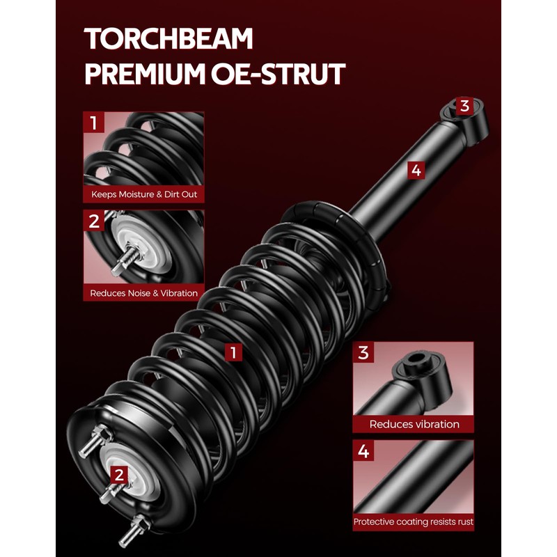 Torchbeam Premium Struts Shock Absorber Assembly for Scion xD 2008