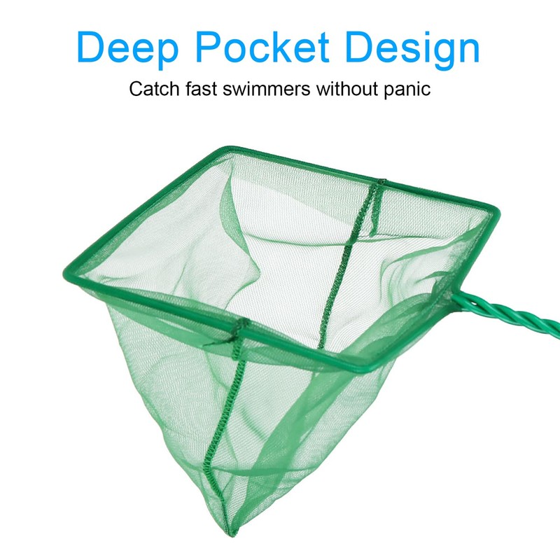 Aquarium Fishing Net,25cm Handle Fish Tank Quick Catch Mesh for