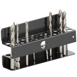 MUTUACTOR Magnetic Drill Bit Organizer,No Drilling Magnetic Mount Impact Screwdriver Bit Stand for Drill Bits,Anti-Slip Heavy Duty Drill Bit Set for Long Phillips Head Drill Bits,Black,26 Holes
