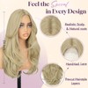 Brown Long Layered Wig with Curtain Bangs Straight Wigs for