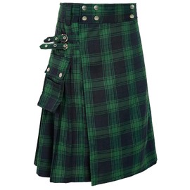 Usthirit Kilt for Men Traditional Highland Tartan Utility Kilt Scottish Mens Kilt (Z2386, S)