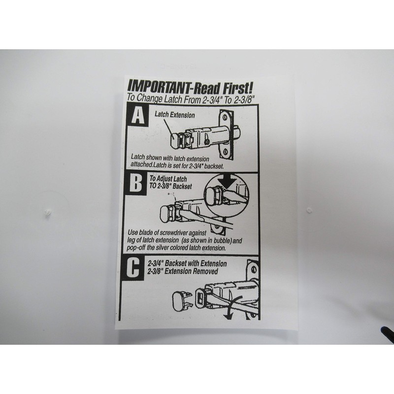 Weslock 12720xN Adjustable Backset Spring Latch for 600 Series Interior