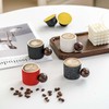RISTEASO 2 OZ Espresso Cups with Wood Handle, Ceramic Espresso