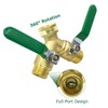 Hooshing Garden Hose Splitter 2 Way Heavy Duty Brass Full