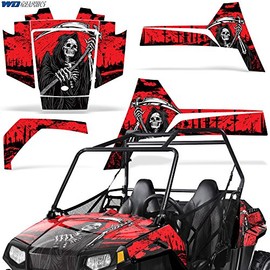 Wholesale Decals UTV Graphics kit Sticker Decal Compatible with Polaris RZR 170 2009-2021 - Reaper V2 Red