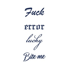 Tattwo.me Temporary Tattoos for Adults and Children 2 Weeks Waterproof - 4 Text to Cut Out - Vegetable Ink - EU Cosmetic Certificate - (P0984)