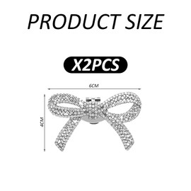 OAAO 2PCS Shoe Clip Bows, Fashion Shoe Decoration Accessories, Removable Rhinestone Shoe Accessories for Women, Shoe Accessories, Bow Shoe Buckle