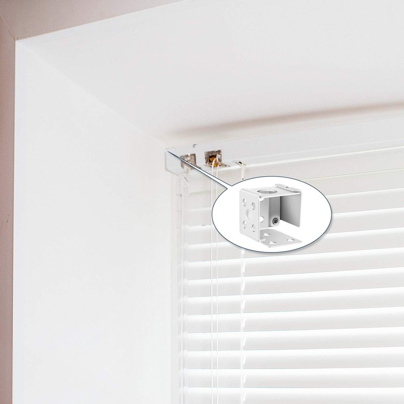 Hotop 6 Pieces 1 Inch Blind Brackets White Profile Box