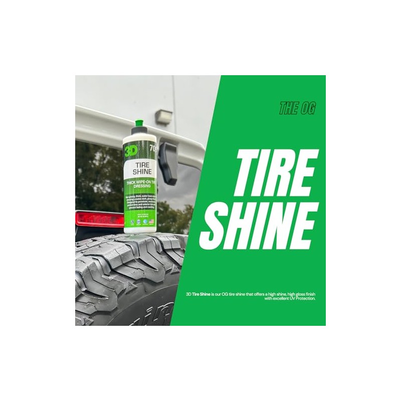 3D Tire Shine Gel – Water-Based, High Gloss Tire Dressing