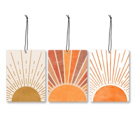 Mancheng-zi Boho Sun Car Air Freshener 3Pcs, Mid Century Modern Abstract Sunshine Air Freshener Hanging for Cars Closet Drawer or Books, Cute Boho Car Accessories Mirror Decor for Women Men