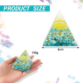 Rolin Roly Positive Pyramid Gemstones Healing Stones Natural Home Decor Desktop Ornament Esoteric Gifts (Green)