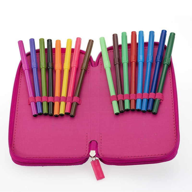 Girabrilla Nice Group 3 Pocket Pencil Case - Magenta with